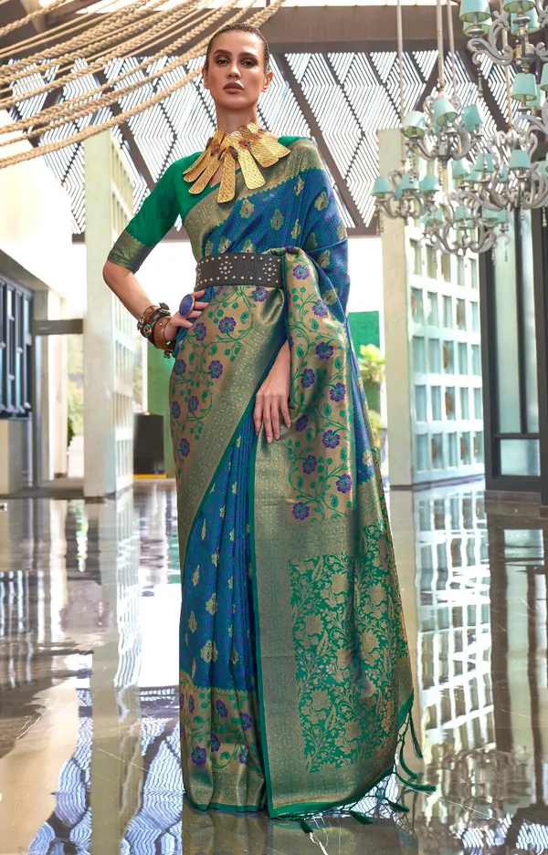 Dark_Green_Silk_Saree_for_Women