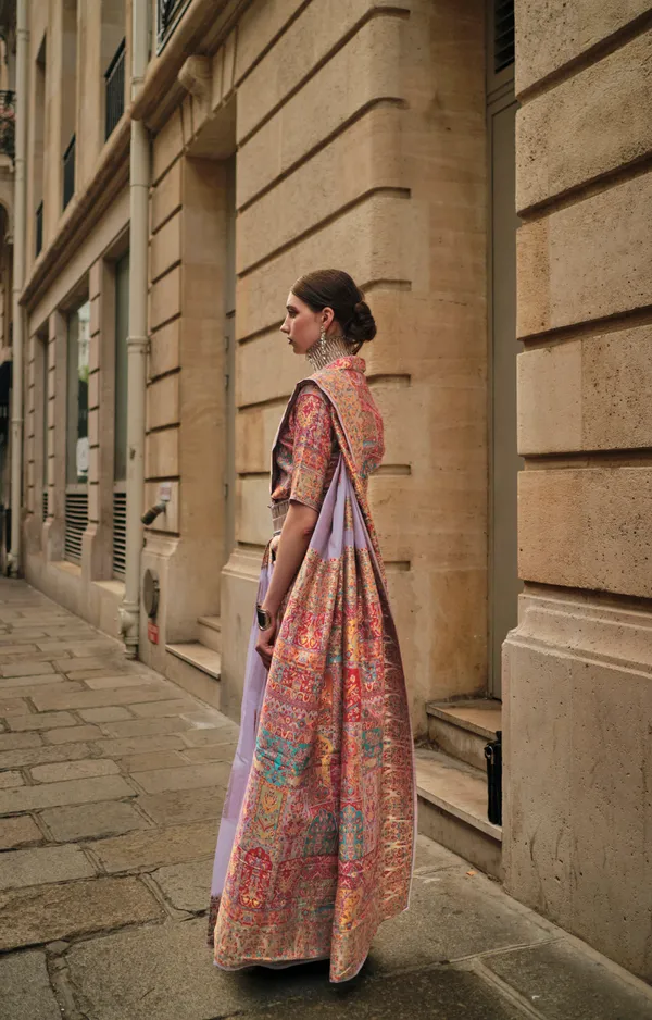 Lavender_Silk_Kashmiri_Handloom_Premium_Range_Saree