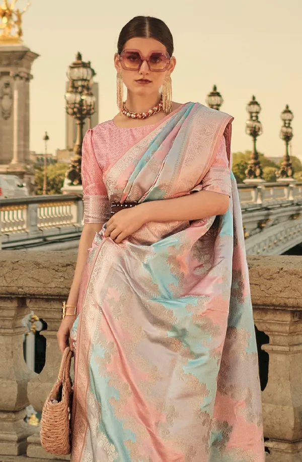 Premium_Range_Peach_Silk_Saree_for_Women