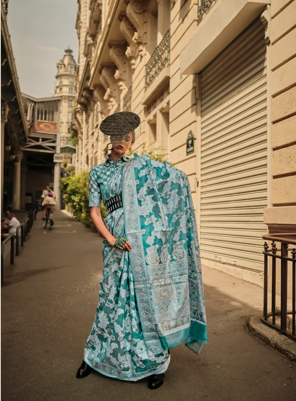 Organza_Chikankari_Lucknowi_Saree