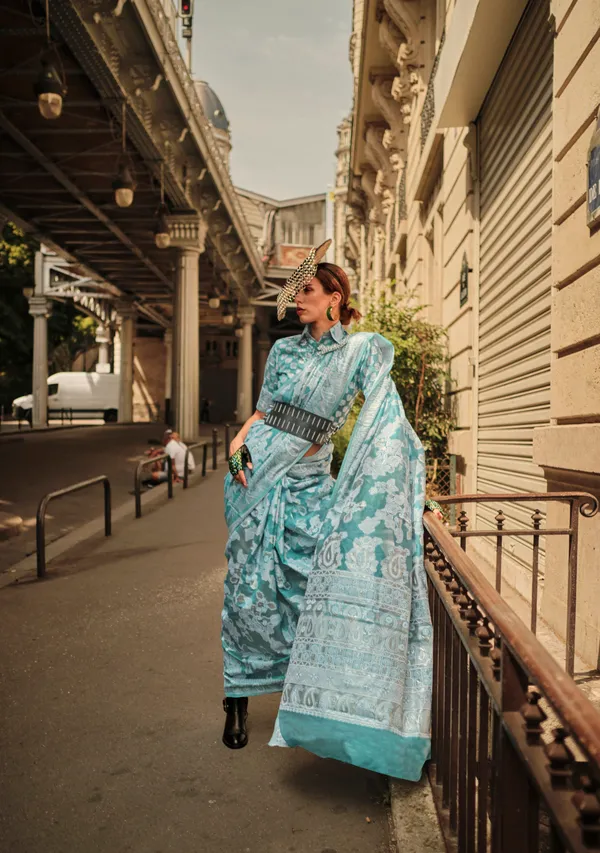 Organza_Chikankari_Lucknowi_Saree