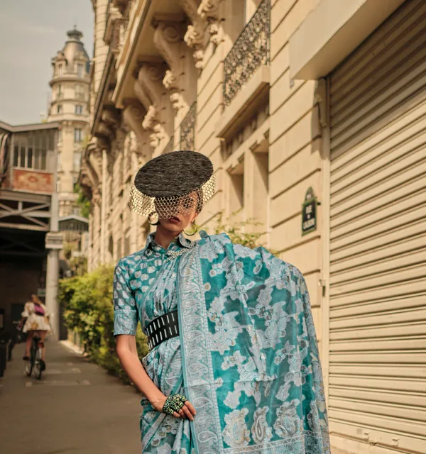 Organza_Chikankari_Lucknowi_Saree