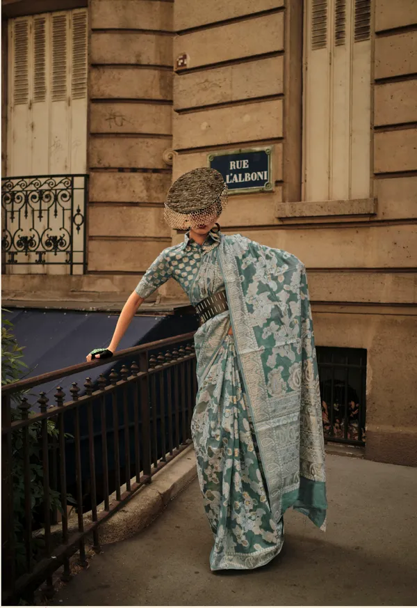 Organza_Chikankari_Lucknowi_Saree