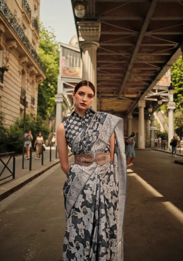 Organza_Chikankari_Lucknowi_Saree