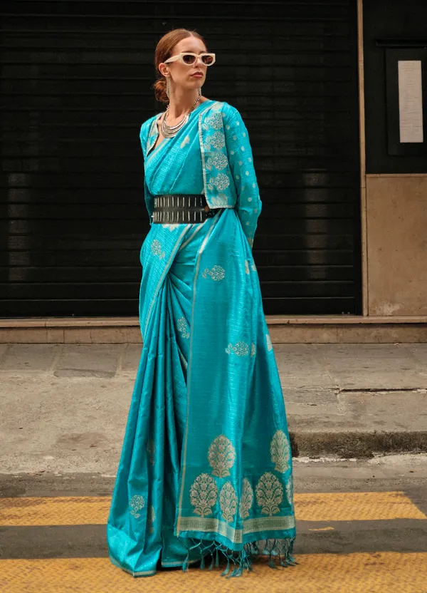 Firozi_Silk_Saree_for_Women
