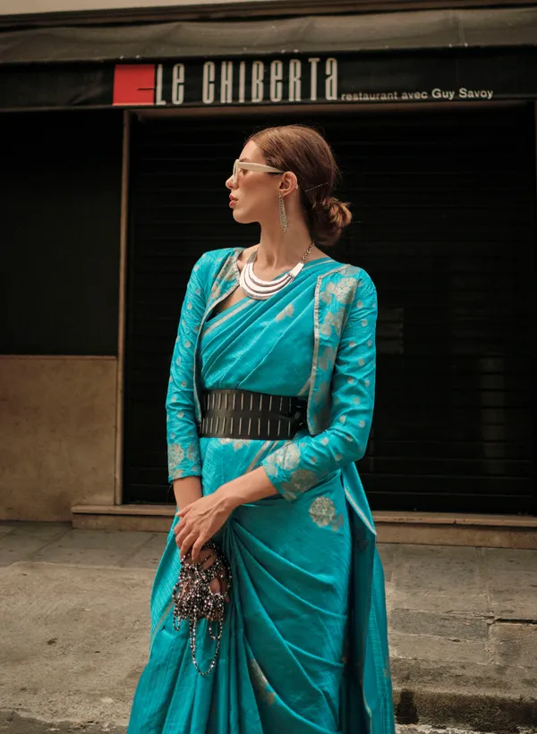 Firozi_Silk_Saree_for_Women