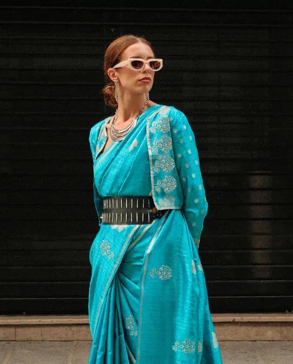 Firozi_Silk_Saree_for_Women