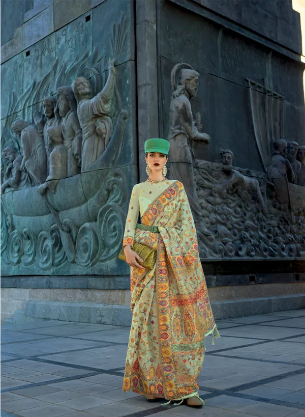Organza_Silk_Kashmiri_Woven_Saree