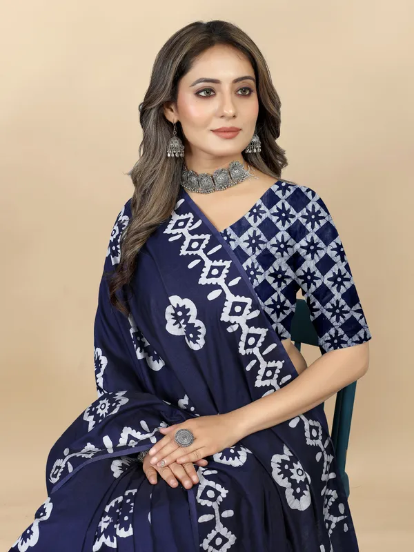 Blue_Cotton_Blend_Saree_for_Women