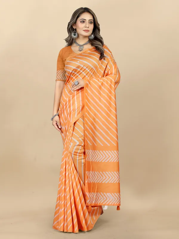 Orange_Cotton_Blend_Saree_for_Women
