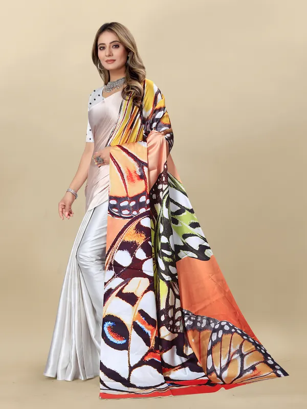 Silver_Satin_Saree_for_Women