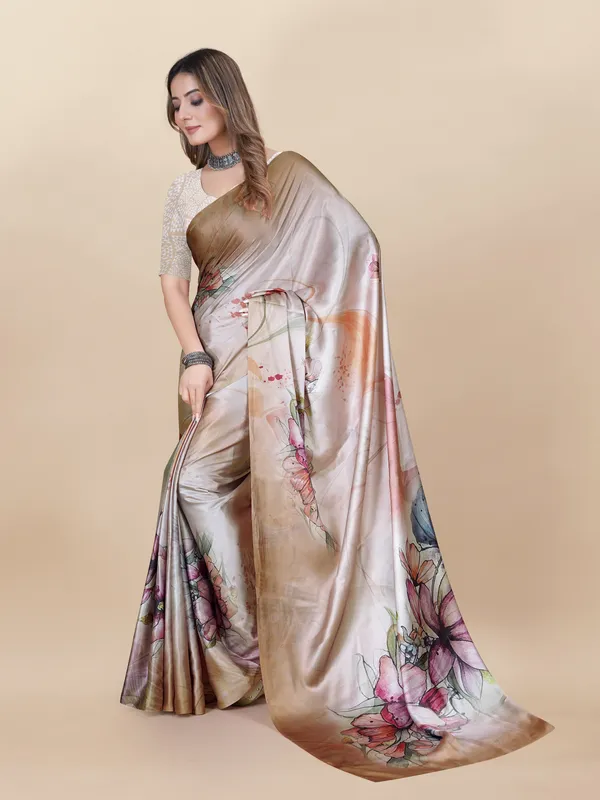 Brown_Satin_Saree_for_Women