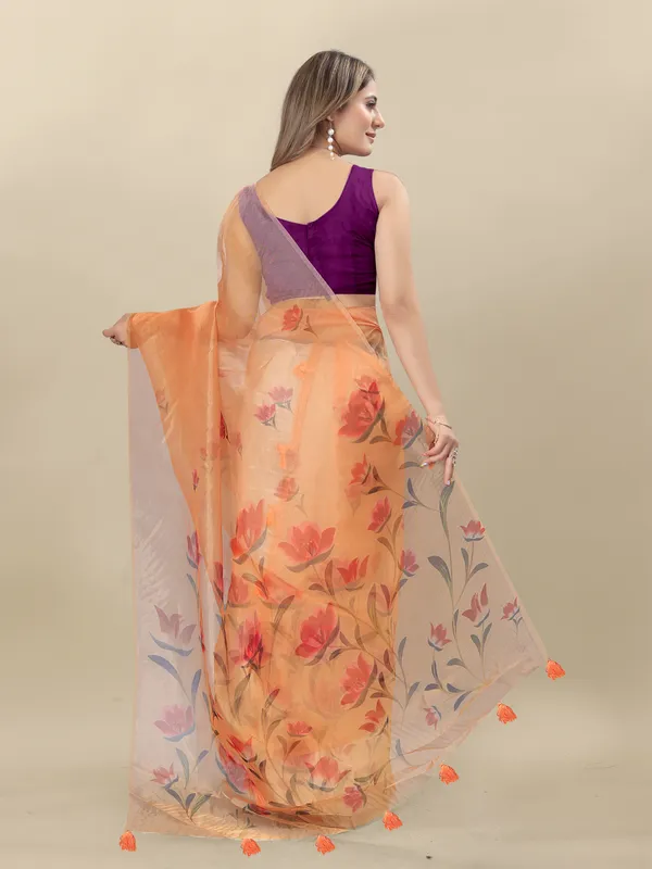 Orange_Organza_Saree_for_Women