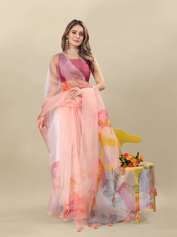 Orange_Organza_Saree_for_Women