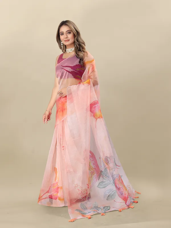 Orange_Organza_Saree_for_Women