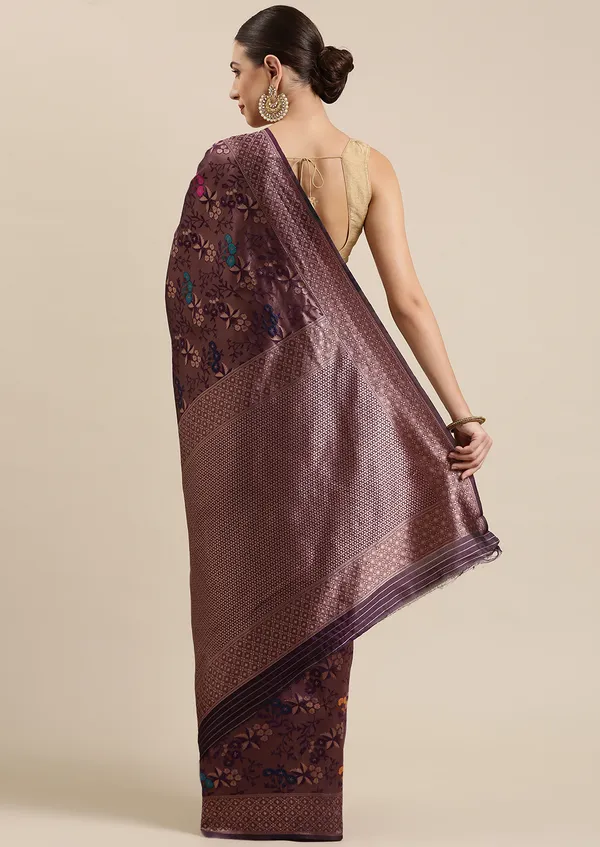 Purple_Silk_Blend_Saree_for_Women