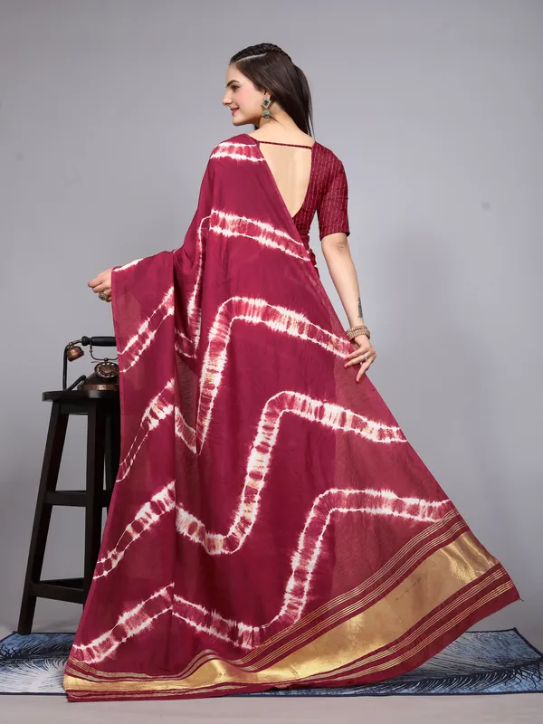 Maroon_Cotton_Blend_Saree_for_Women