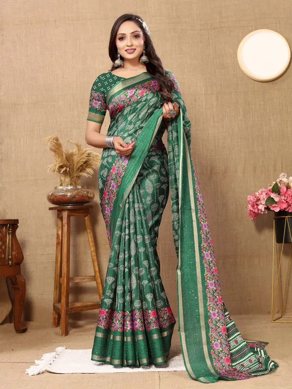 Green_Silk_Blend_Saree_for_Women
