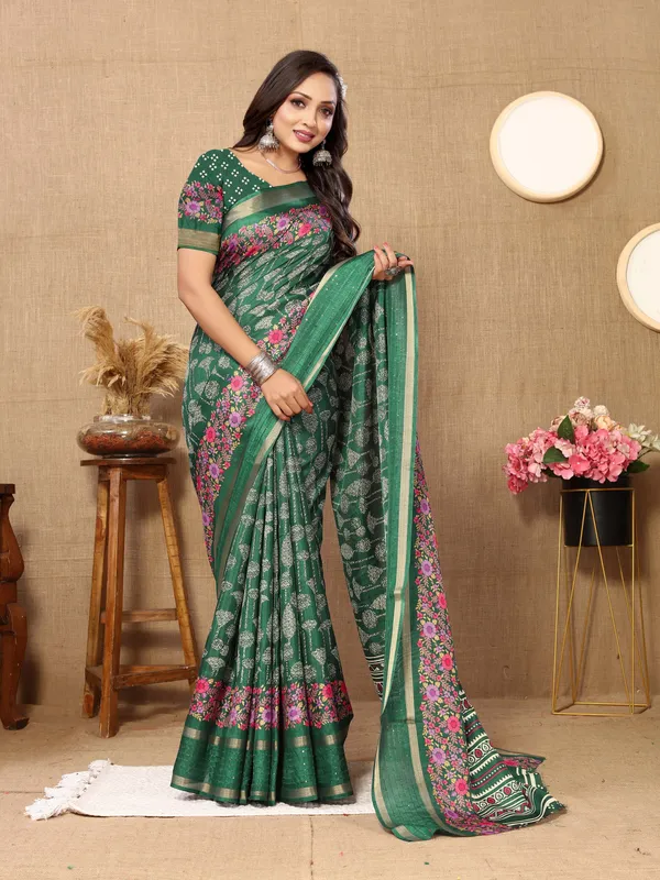 Green_Silk_Blend_Saree_for_Women