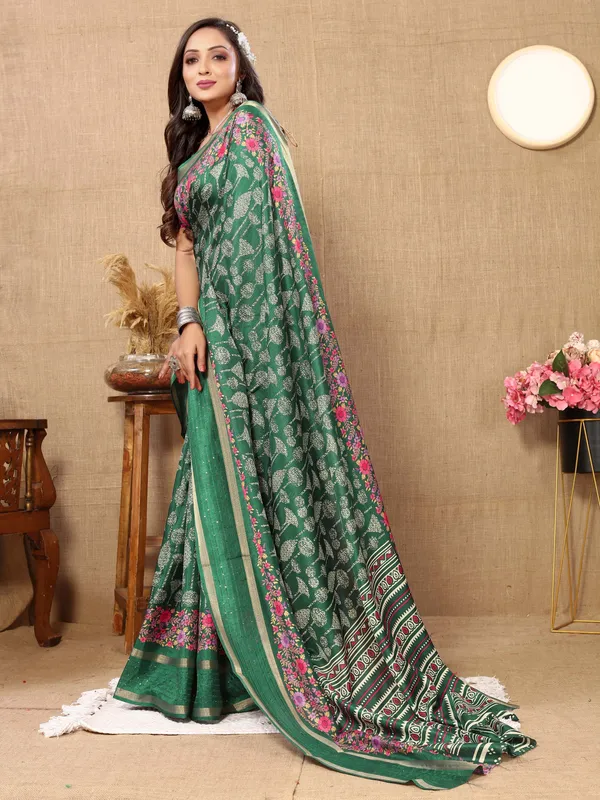 Green_Silk_Blend_Saree_for_Women