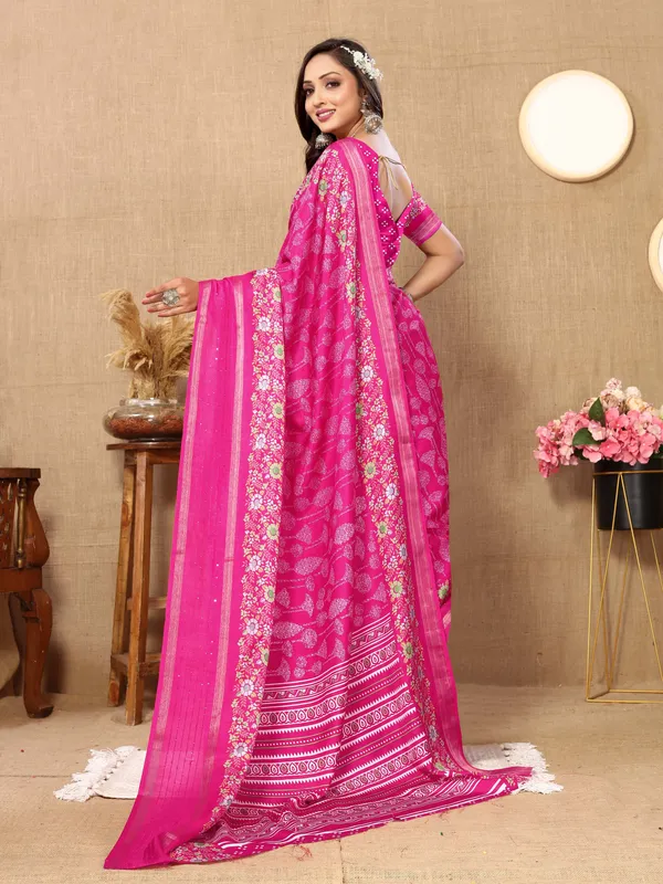 Pink_Silk_Blend_Saree_for_Women