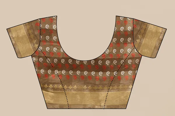 Brown_Cotton_Blend_Saree_for_Women