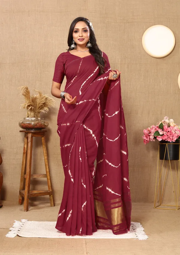 Maroon_Cotton_Blend_Saree_for_Women