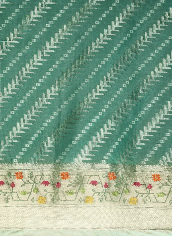 Green_Organza_Saree_for_Women
