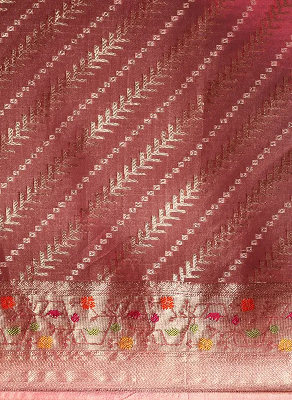 Maroon_Organza_Saree_for_Women