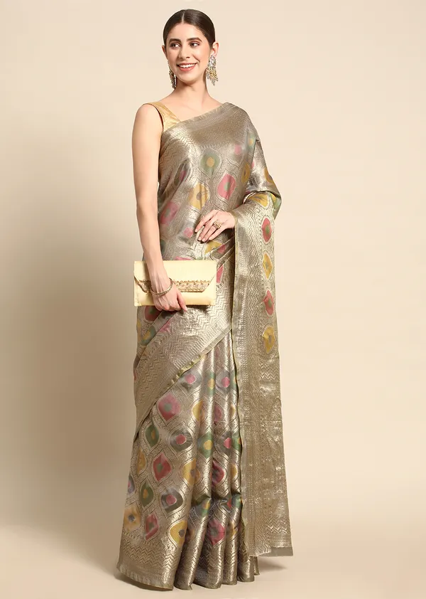 Grey_Organza_Saree_for_Women