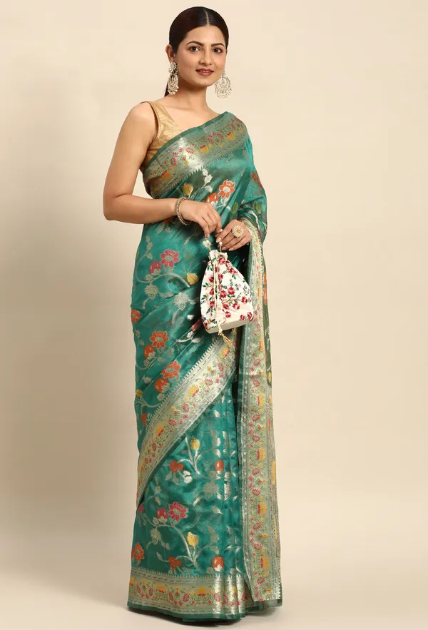 Green_Organza_Saree_for_Women