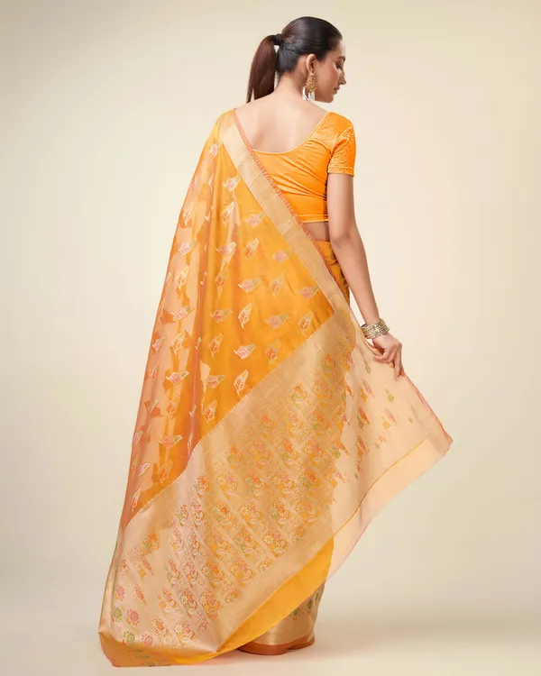 Mustard_Organza_Saree_for_Women