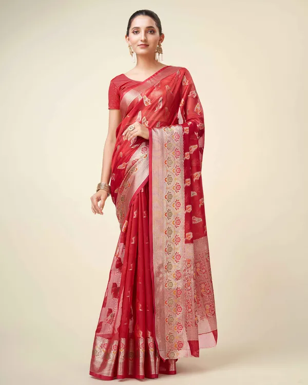 Red_Organza_Saree_for_Women