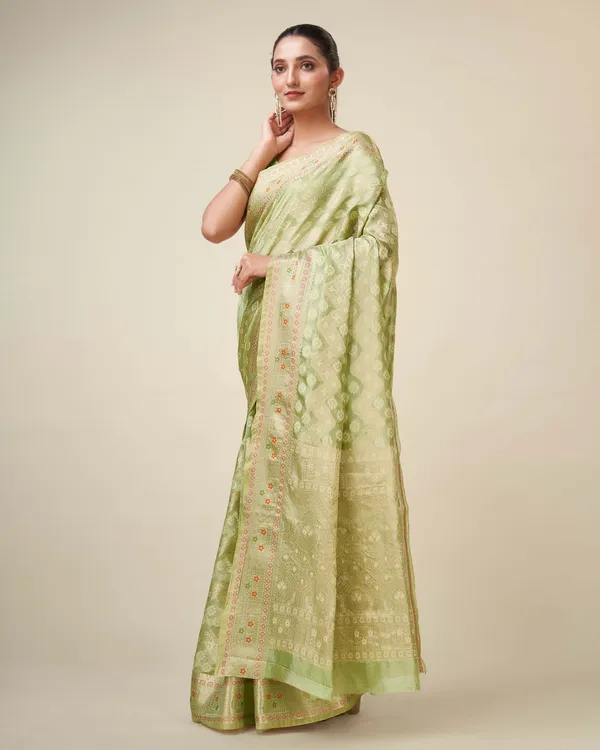 Green_Organza_Saree_for_Women
