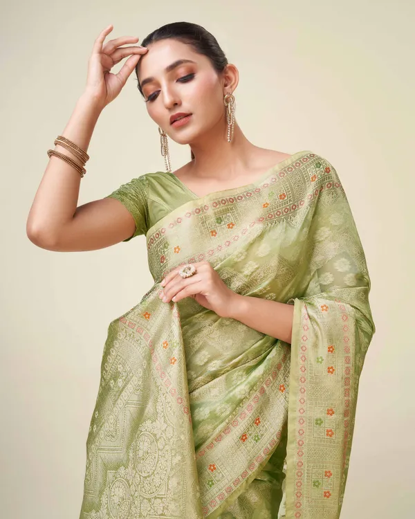 Green_Organza_Saree_for_Women