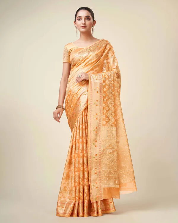 Orange_Organza_Saree_for_Women