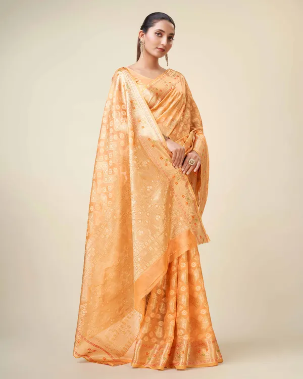 Orange_Organza_Saree_for_Women