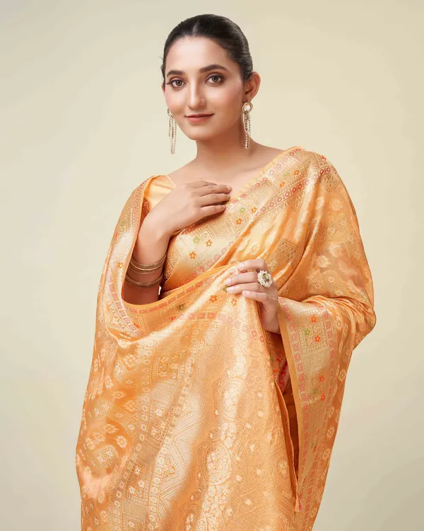 Orange_Organza_Saree_for_Women