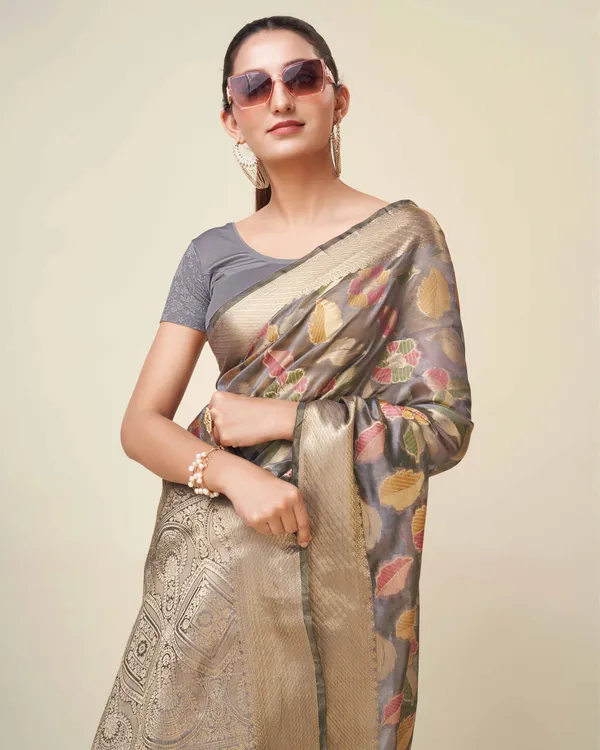 Grey_Organza_Saree_for_Women