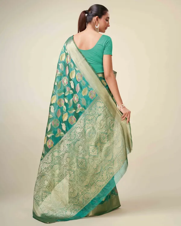 Green_Organza_Saree_for_Women