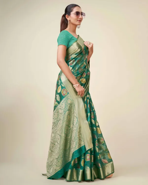 Green_Organza_Saree_for_Women