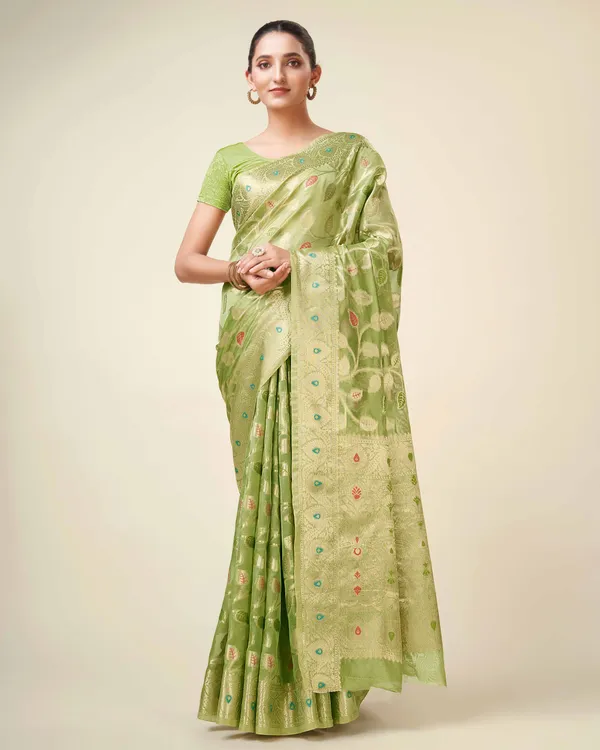 Green_Organza_Saree_for_Women