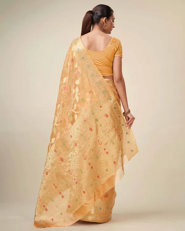 Orange_Organza_Saree_for_Women