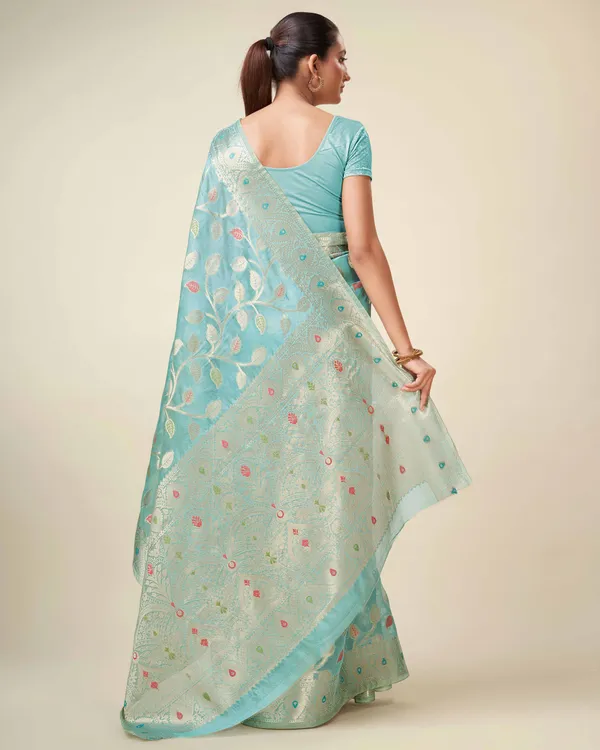 Light_Blue_Organza_Saree_for_Women