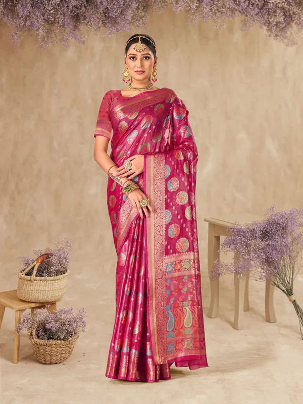 Pink_Organza_Saree_for_Women