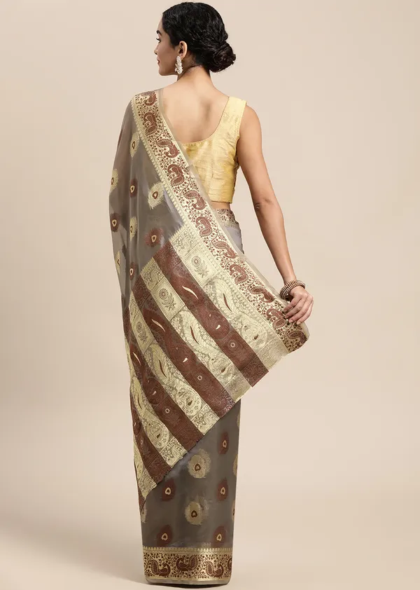 Grey_Organza_Saree_for_Women