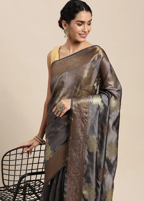 Grey_Organza_Saree_for_Women