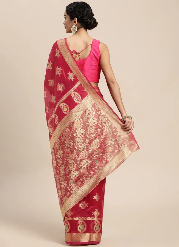 Pink_Organza_Saree_for_Women