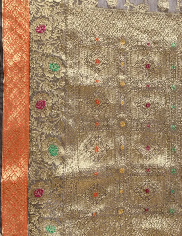 Grey_Organza_Saree_for_Women