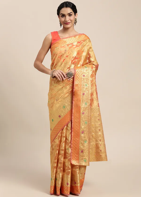 Orange_Organza_Saree_for_Women